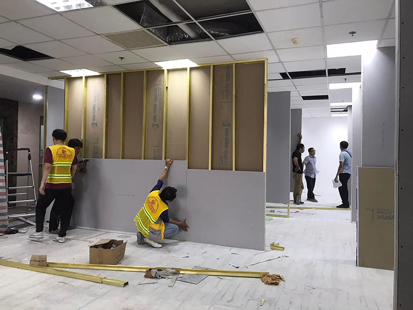 Quy trình thi công vách thạch cao